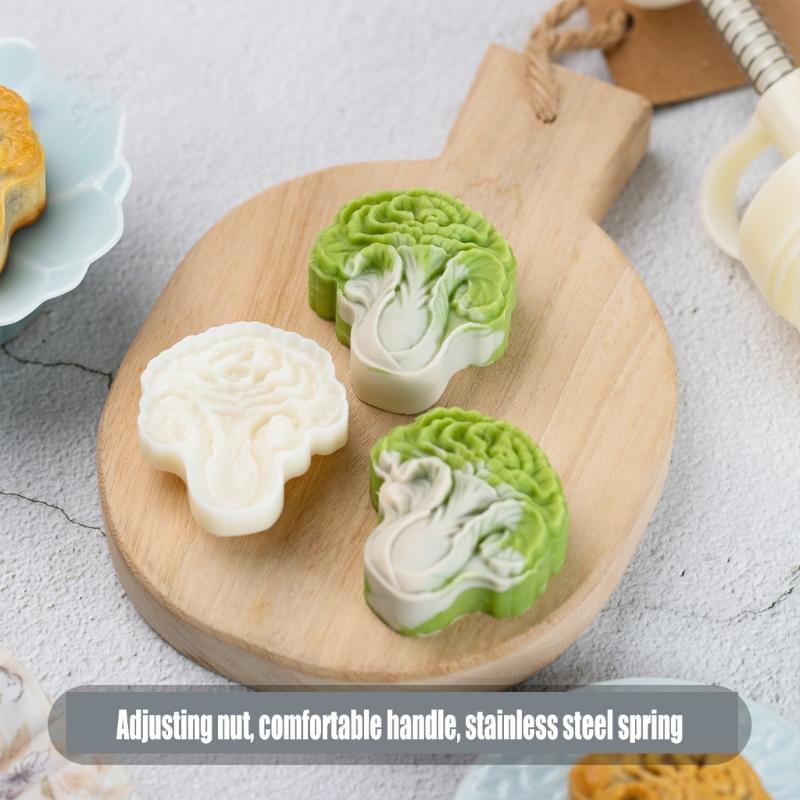 Jades Cabbage Pastries Molds Hand Pressed Mooncakes Maker Bean Pastes Cake Mould Dessert Bakewares for Cooking Lover
