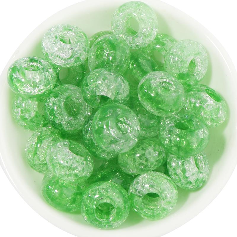 50pcs 14x8.5mm Acrylic Cracked Beads Colorful Big Hole Loose Spacer Beads For DIY Jewelry Making Bracelets Necklace Accessories