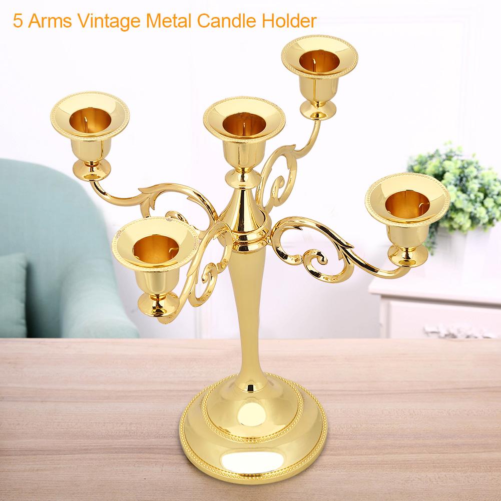 Gold Mosaic Candle Holder Tea Light Stand Candlestick for Wedding Party Home