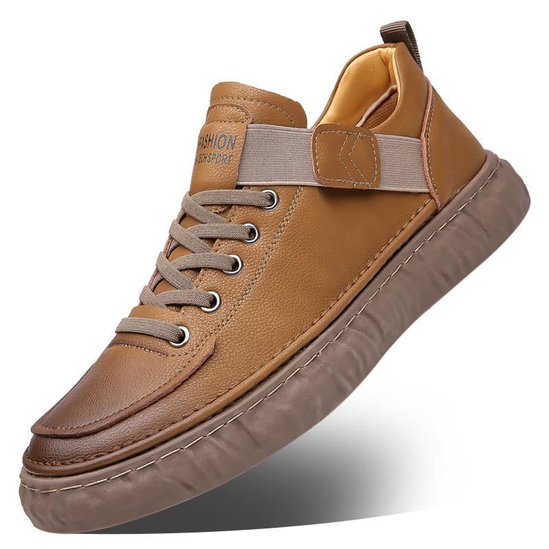 Fashion Lace-Up Outdoor Shoes Men Leather Fashion Casual Walking Shoes Male Comfortable Skate Shoe Luxury Brand All-match Mens Sneakers