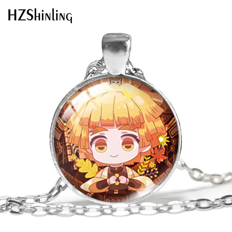 Fashionable Demon Slayer Necklace With Tanjiro And Shinobu Character Design For Anime Fans