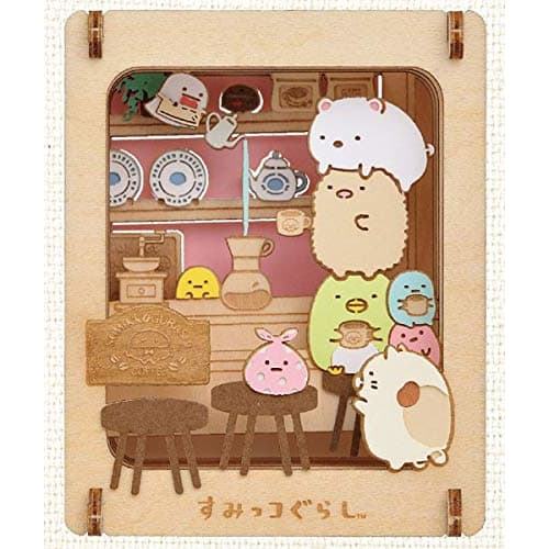 

ENSKY Sumikkogurashi Cafe Sumikko Paper Theater Wood Style PT-W12, Approx. H80 x W68 x D36mm, Paper