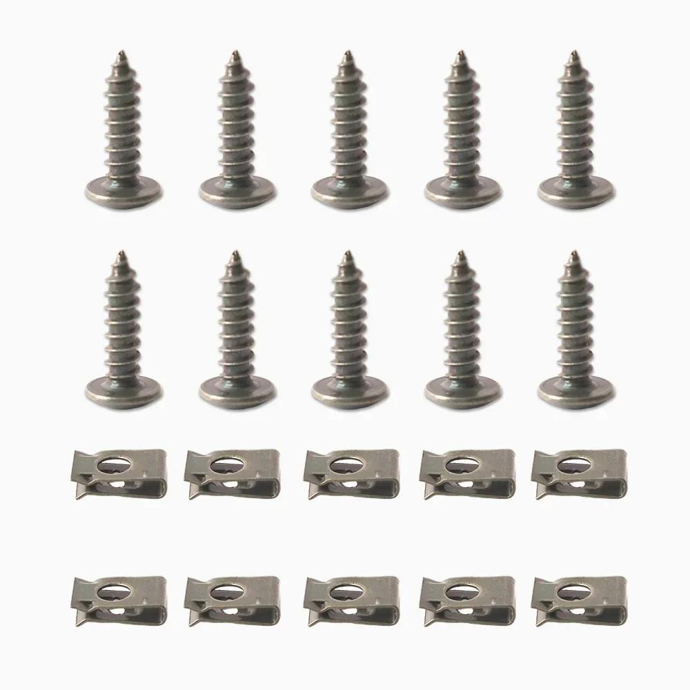 Stainless Steel U Type Clips Plate Leaf Spring Nut M6 M5 M4 Chimney Nuts Lug Nuts Speed Clip for Car Motorcycle Scooter ATVs