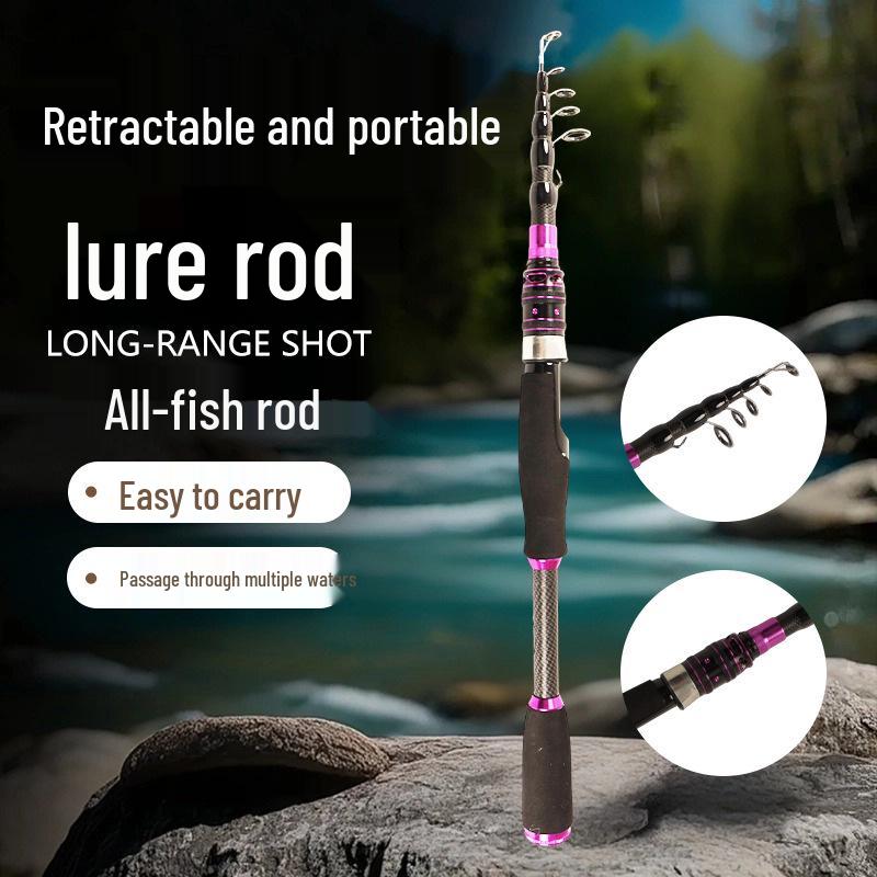 Universal Super Hard Carbon Fishing Rod - Stream, River, Ocean, Straight Handle Lure Rod 1.6m
