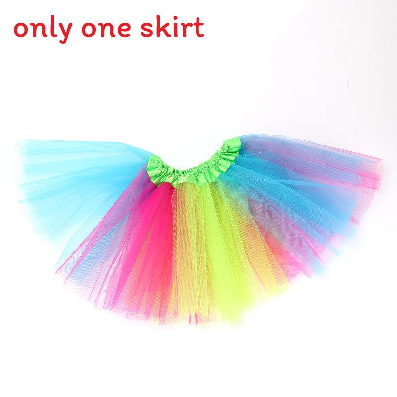 Adult Tutu Skirt With Rainbow Patchwork Tulle Fabric For Ballet Dancing Performance Style A,Kids