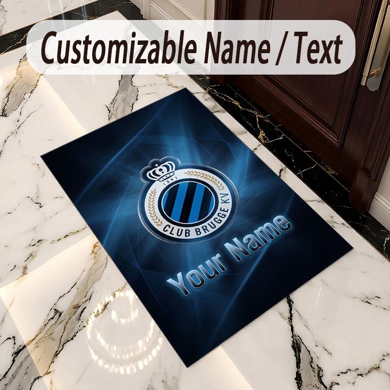 Crystal Velvet Rug Club Brugge FC Print Custom Name Text Floor Mat Home Decor