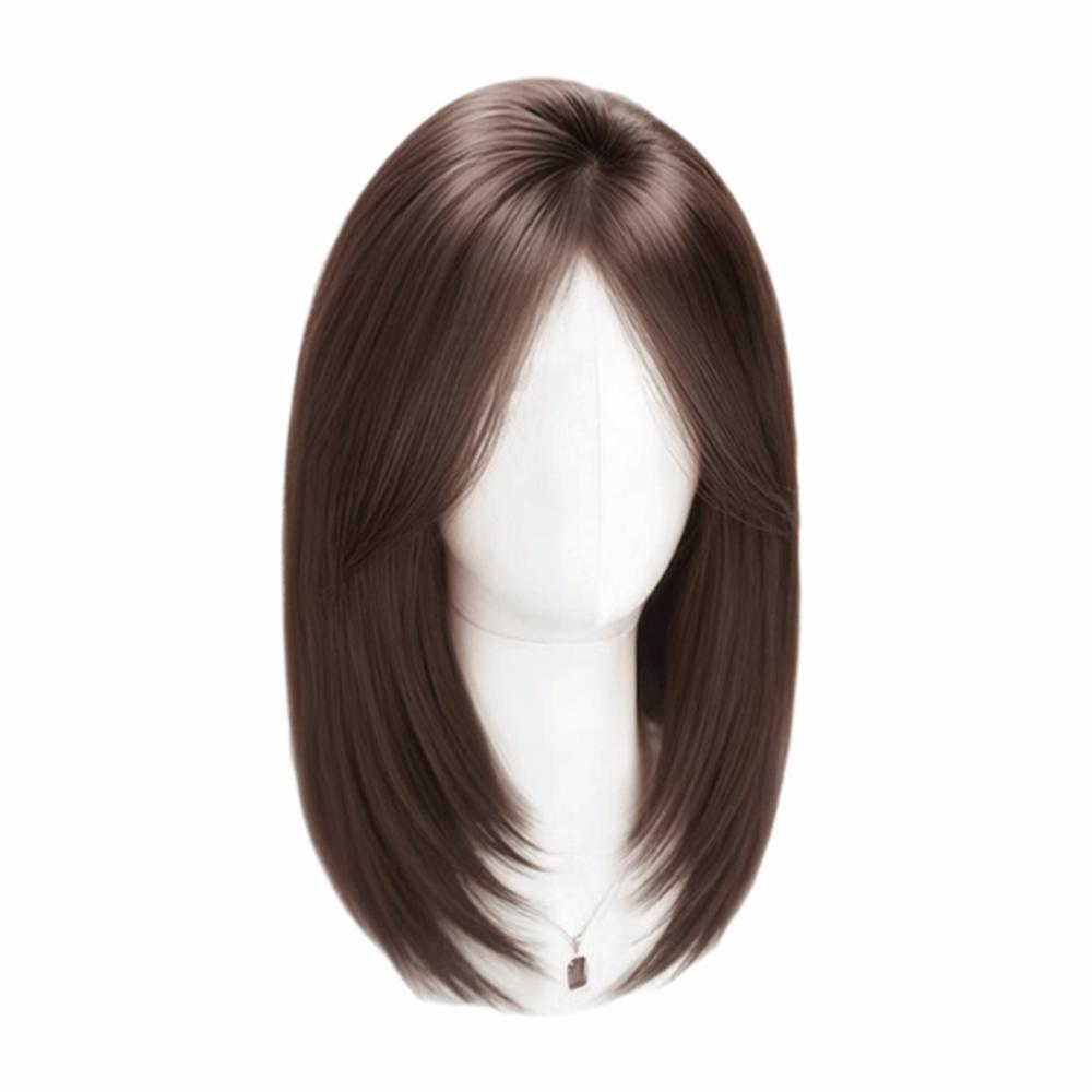 Synthetic Head Top Fake Hair Piece Hair Toppers Wigs with Bangs  Cover White Hair & Hairline
