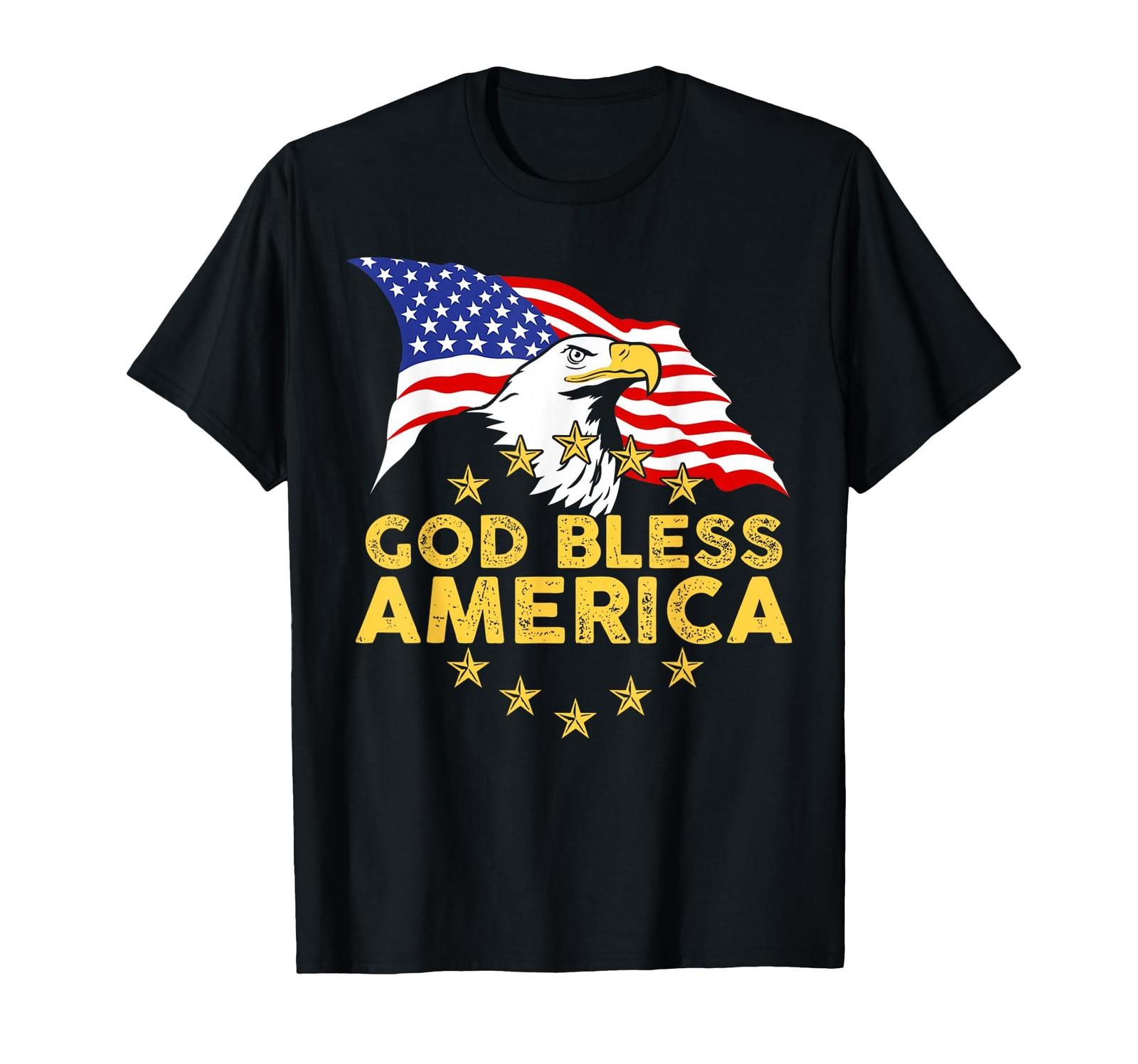 God Bless America _ Patriotic Bald Eagle United States T-Shirt S