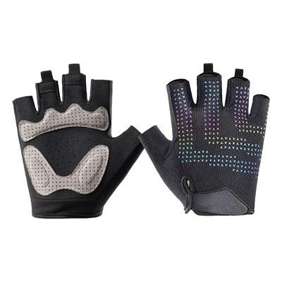 Sporthandschuhe Reflektierende Halbfinger-Fahrradhandschuhe Rutschfeste, stoßdämpfende, atmungsaktive Motorradhandschuhe für Fitness-Radfahren