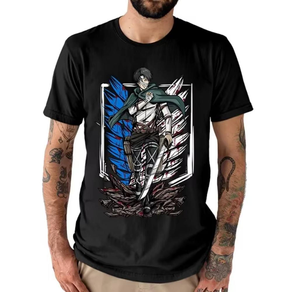 Anime Attack on Titan Capitán Levi Honor Batalla Final Printed T-shirt Men's and Women's T-shirt Men's Top Sports T-shirt 2026