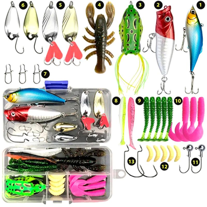 Lua Bait Set Lua Bait Fake Bait Lua Sequins Soft Bait Bucktails Ray Frog Minnow Bionic Boxed Set