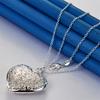 925 Sterling Silver 16-30 Inch Exquisite Heart-shaped Hollow Pendant Necklace, Women's Fashion Jewelry Gift, Wedding Accessory