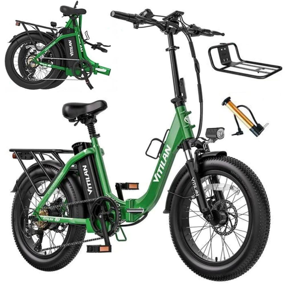 Foldable electric bicycle VITILAN U3, 750W motor, 48V 13Ah battery, top speed 45 km/h, cruising range 120km, 20*4.0 inch tires