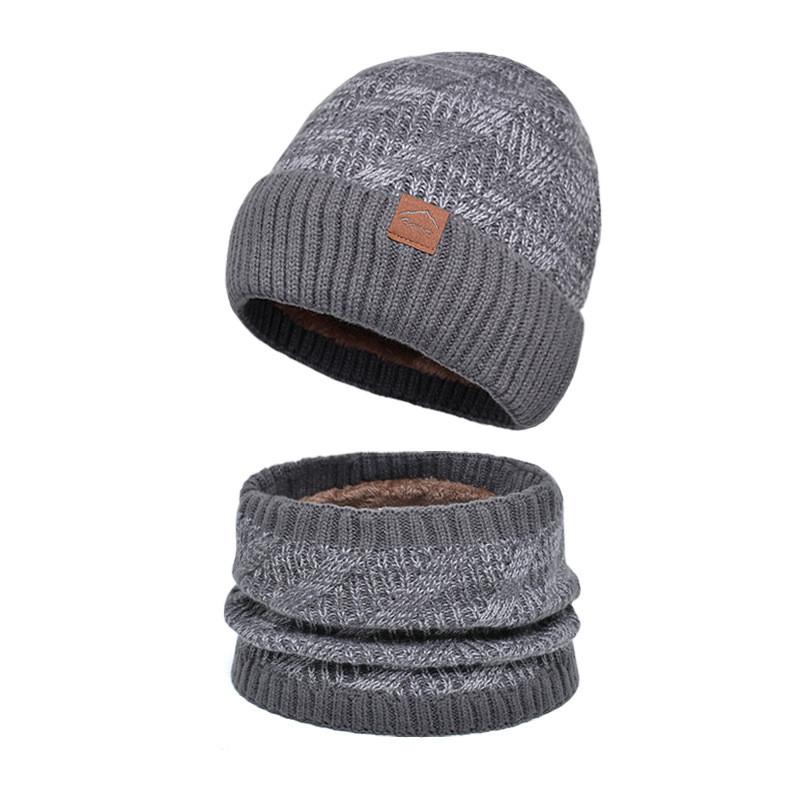 Knitted Winter Hat And Gloves Set With Fleece Lining For Men And Women