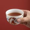 Dehua Yangzhi Jade Cylinder Nine Peach Master Large Alum Red Gold-embellished Chinese Single Cup Retro Style Tea C