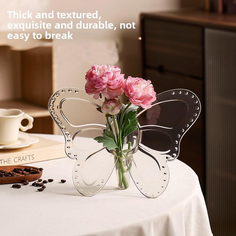 

Clear Acrylic Butterfly Vase Acrylic Frame Vase Art Deco Decoration for Consoles and Various Desktops Housewarming Gifts