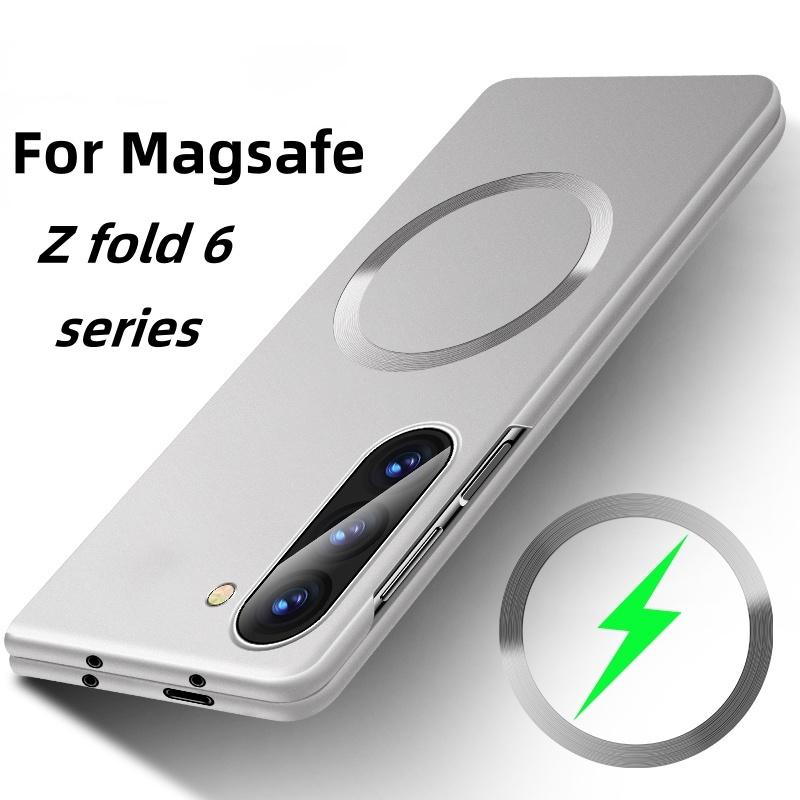 Ultra Thin Matte Metallic Paint Fold For Magnetic Case For Samsung Z Fold 7 6 4 3 ZFlip 7 6 4 Wireless Charge Cover