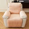Winter Flannel Solid Color Square Sofa Cover with Plush Cushion Pad One Piece Set for Cozy Home Decor