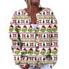 Women's Fashion Christmas Printed Long Sleeve Knitted Cardigan Button Down Jacket