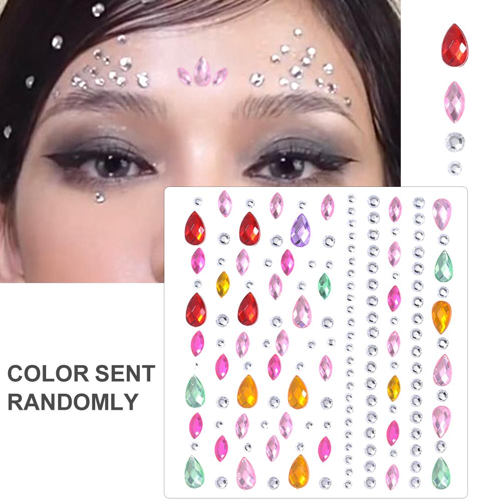 3D Strass Gezichtstattoo Stickers Voor Festival Glitter Make-up Sieraden Sticker Op Gezicht Kristallen Edelstenen Juwelen Diamanten Decoratie