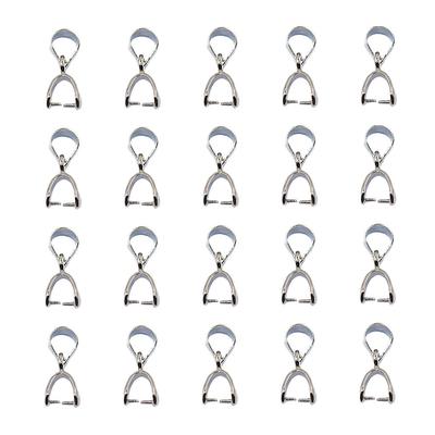 20pcs 8mm Pendant Pinch Bails Connector Clasp DIY Jewelry Making Dull Silver
