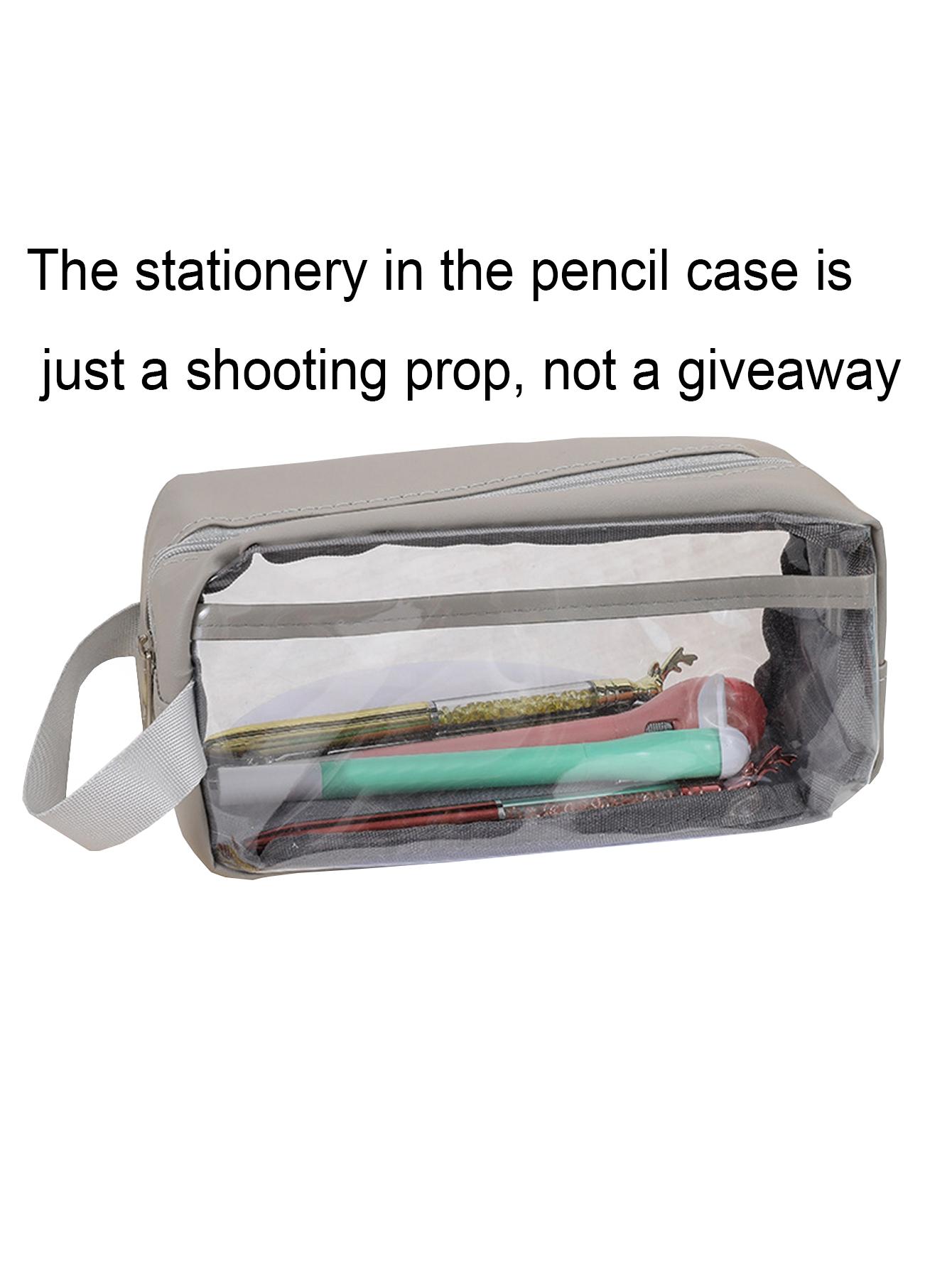 

Creative macaron-colored pencil case, transparent waterproof stationery storage bag, stylish and portable study supplies