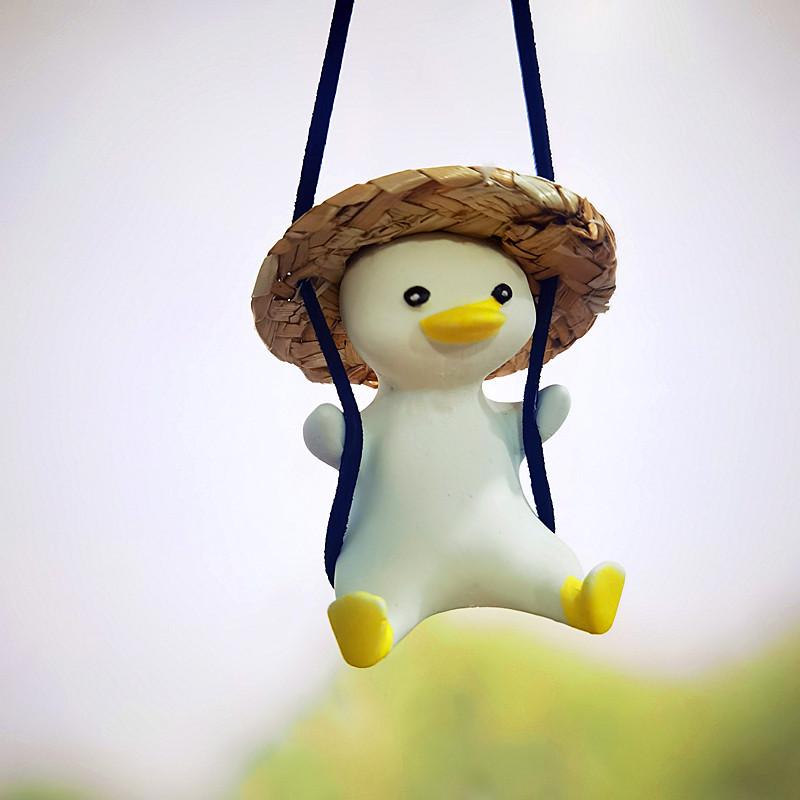 Car Swing Duck Rearview Mirror Pendant - Cute Interior Decoration
