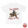 Lustiges Cowboy-Reiten auf Tiger T-Shirt Ich Werde Erfolg Haben Weil Ich Verrückt Bin Grafik-T-Shirt Baumwolle Rundhals Geschenk