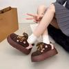 Wasteland Wind Retro Round Head Thick Baseplate Shoes Autumn and Winter New Niche Casual Bread Shoes Tide