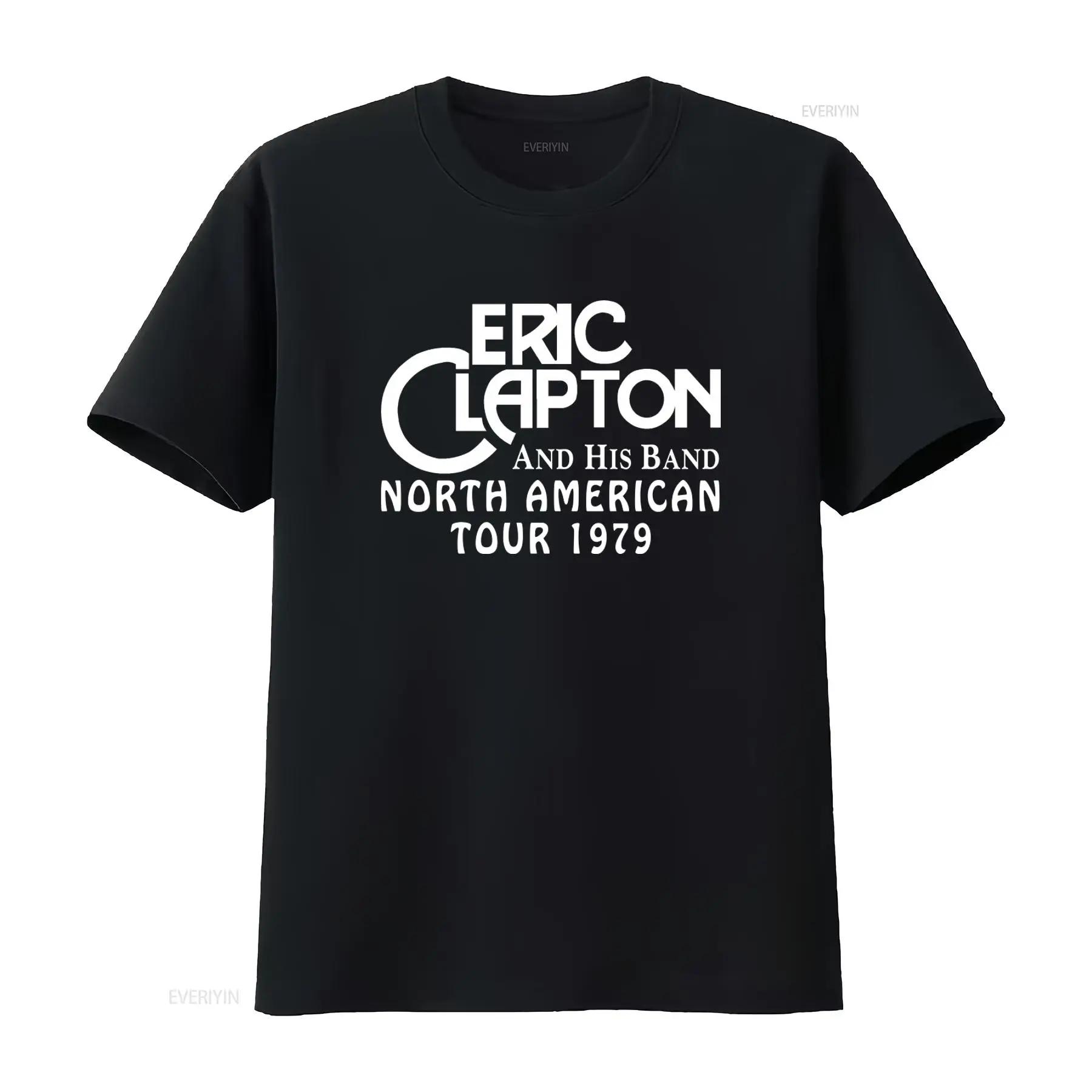 Eric Clapton 1979 North American Tour Band Mens T Shirt Greatest Rock Guitarist Concert Souvenir vintage Washed streetwear - ... S