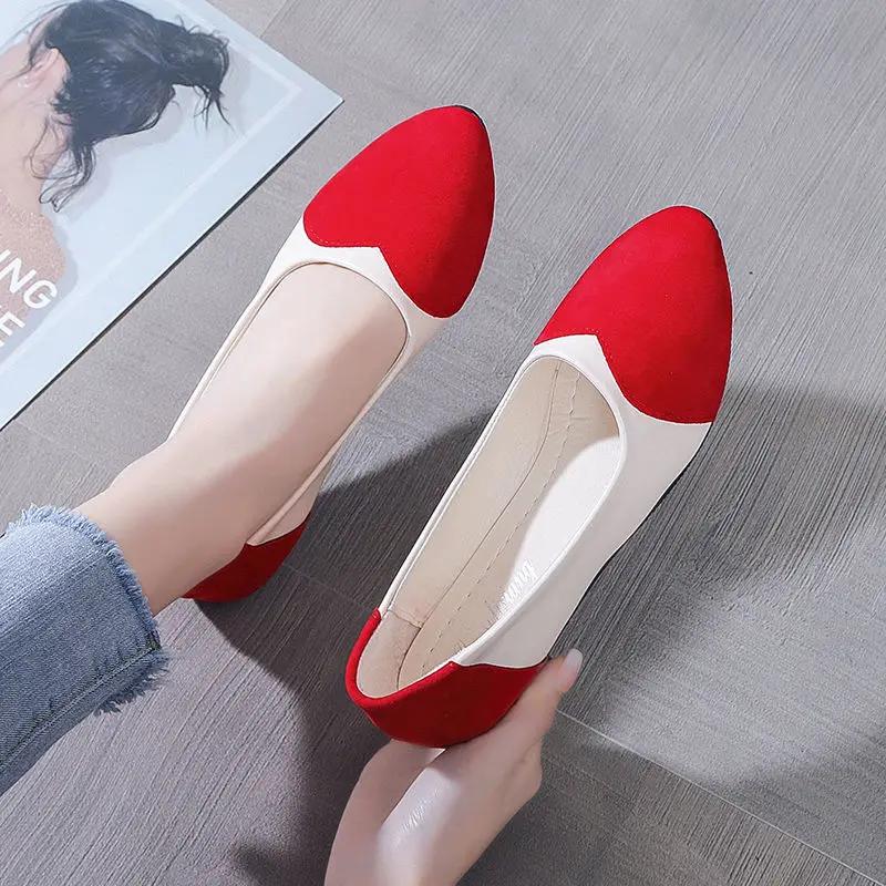Fashion Ladies Footwear Green Women's Flat Shoes Round Toe Leather Casual Slip-on Y2k Young Chic and Elegant Vacation Promotion Social