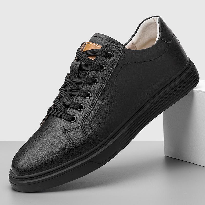 

Модные мужские слипоны на шнуровке, кроссовки на каждый день, новая повседневная обувь из натуральной кожи, мужские уличные лоферы для ходьбы, мужские легкие кеды для скейтбординга 47 чёрный