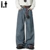 Men's Vintage Washed Wide-Leg Jeans