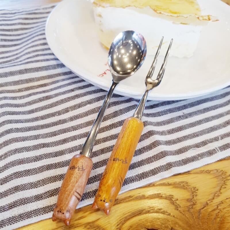 Cat Mini Spoon Fork Set