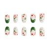 24Pcs Press on Nail Christmas Themed False Nail Snowflake Nail Art Decoration Stick on Nail for Holiday Celebrations