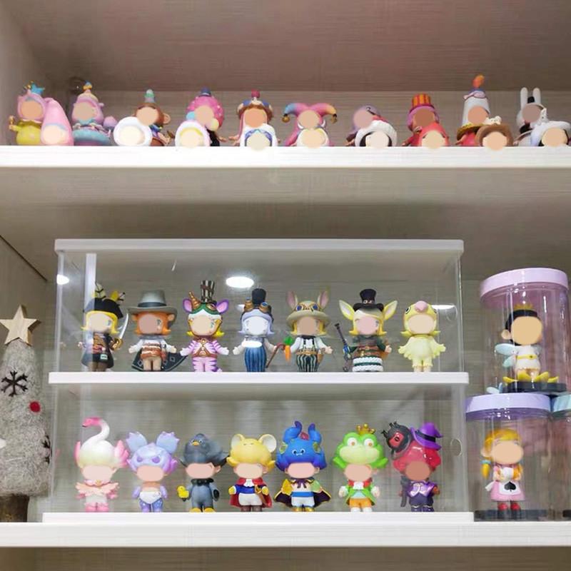 2/3 Layer Display Case for Mini Funko Pop Figures with Light Storage Cabinet Shelf Showcase for Toys Mini Figures Collectibles Storage Rack