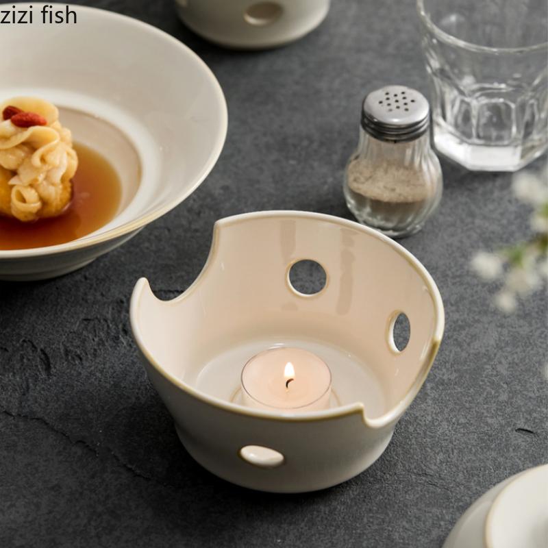 Ceramics Dining Plate Heating Furnace Insulation Tray Dessert Bowl Stew Sashimi Plate Fruit Dish Salad Bowl Soup Plates Tray