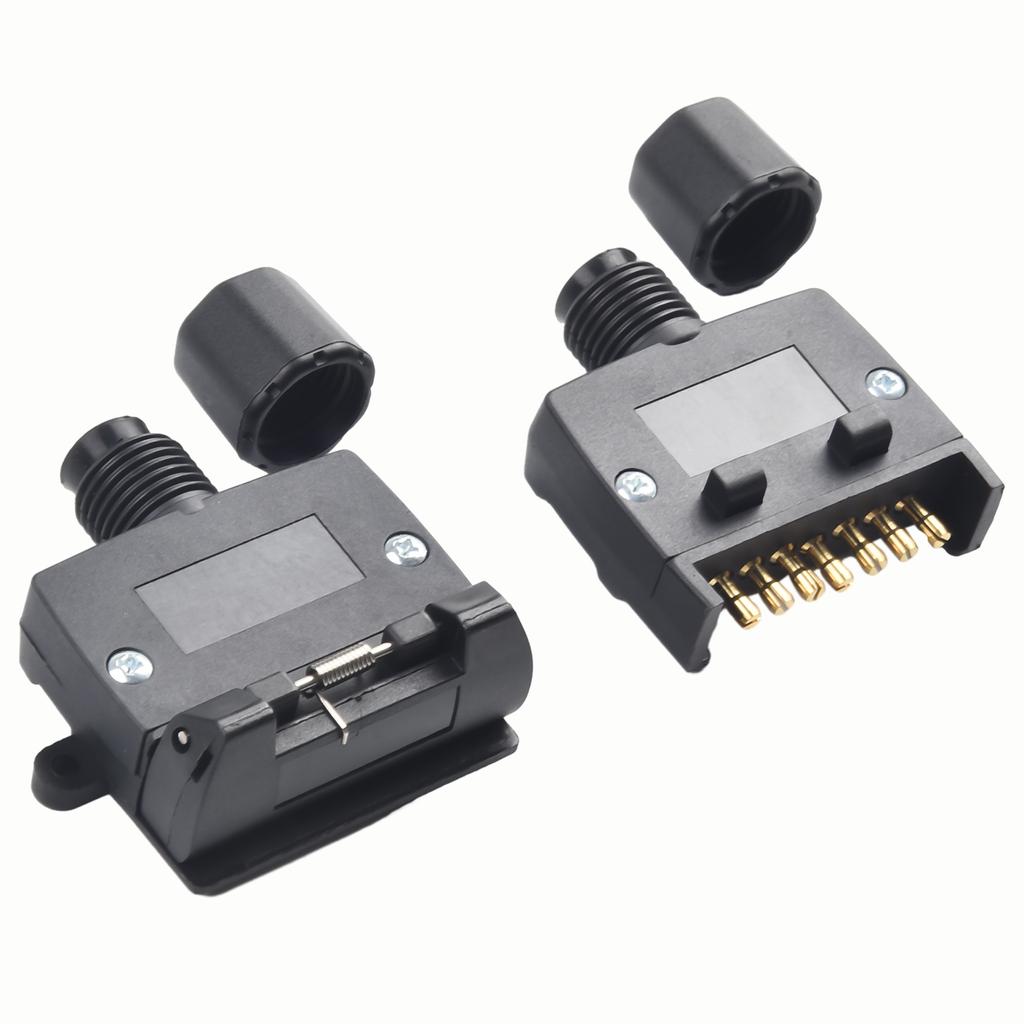 12V Car Trailer Adaptor 7 Pin Flat Trailer Plug Male Female Socket RV Camper Caravan Boat Trucks Adaptor Connector