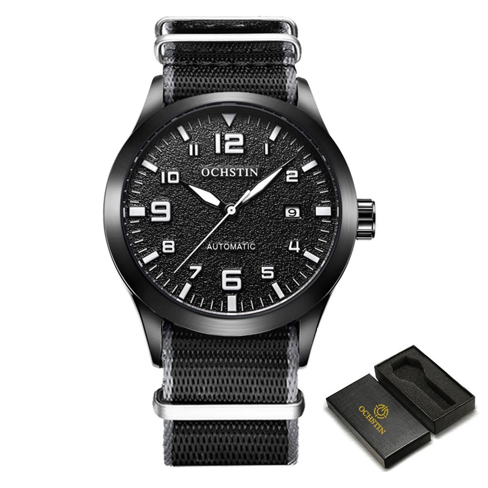 New Man Mechanical Pilot Wrist Watches Luxury Self Wind Leather Mechanic Male Clock Auto Date Relogio Masculino Gift for Men