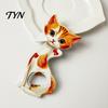 Cat Bottle Opener Fridge Magnet, Vintage Cartoon Kitten Decorative Magnetic Opening Tool for Home Bars and Kitchen Durable Beer