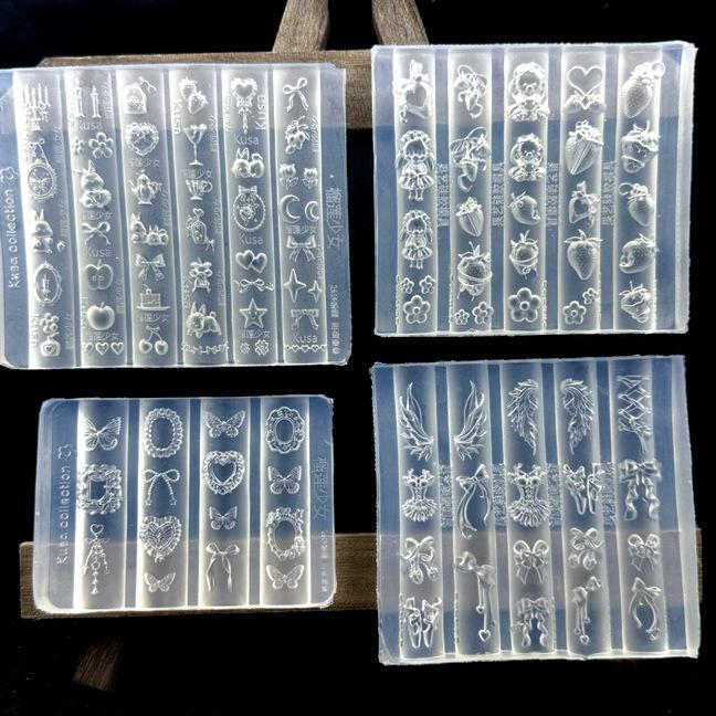 Cross-border Nail Art Silicone Mold - Heart Frame, Angel Wings, Rabbit, Zoo, Strawberry Design