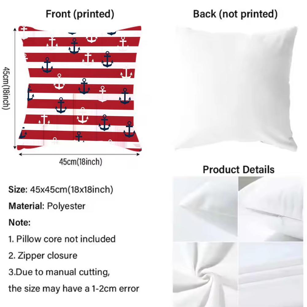 Ocean Sailor Line Texture Cushion Cover Reversible Plush Pillow Cover – For Car, Sofa, Bedroom, Perfect As a Gift.
