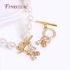 18K Gold Plated Bee OT Toggle Clasps For Necklace Components,Cubic Zirconia Round Toggle Clasps DIY Jewelry Making Supplies