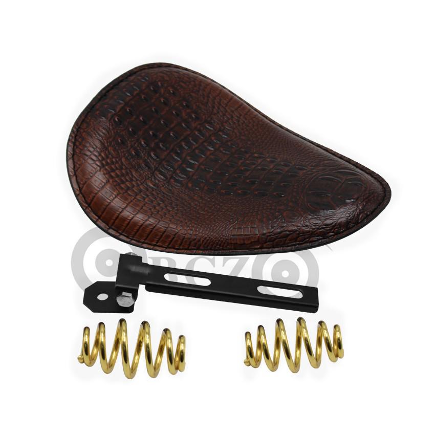 Crocodile Pattern Leather Harley Motorcycle Seat with Spring Bracket