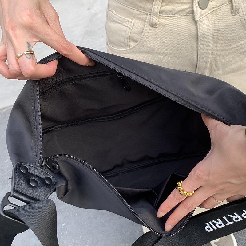 casual trendy messenger bag simple letters large capacity wide shoulder strap shoulder bag Oxford cloth crescent bag women's bag