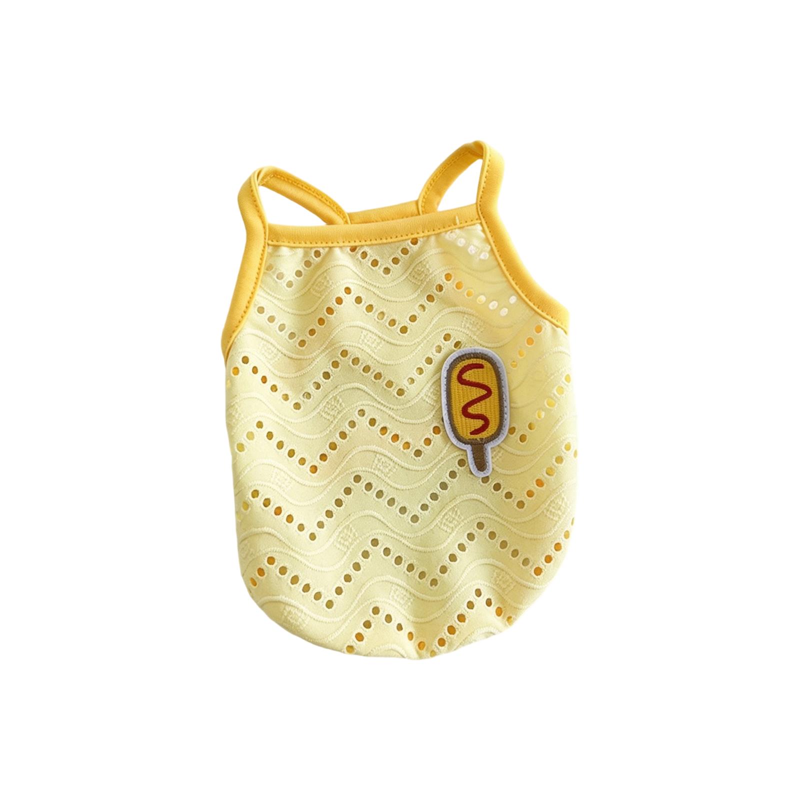 

Breathable Mesh Dog Tank Top Lightweight Summer Pet Clothes Small Medium Dogs Two-Legged Design Soft Fabric Comfortable Fit XS жёлтый