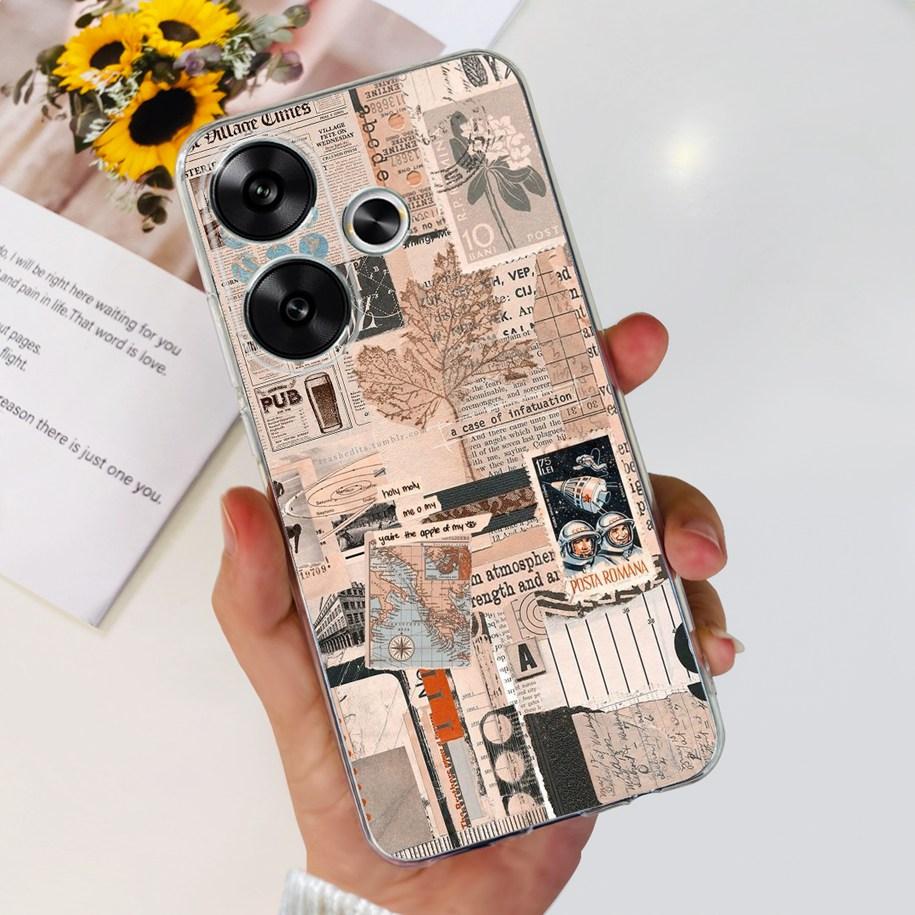 For Xiaomi Poco F6 Case Popular Butterfly Flower Soft Clear Silicone TPU Back Cover For Xiaomi Poco F6 5G F 6 PocoF6 Phone Cases