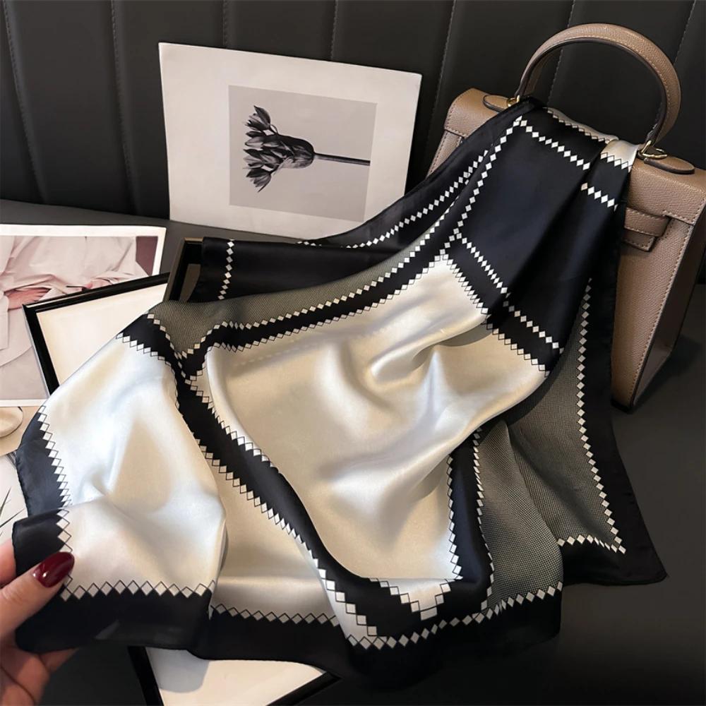 Square Women's Scarf 1 PC 70*70cm Satin Bandanna Bag Scarves Head Band Fashion Lady Hair Shawl Wrap Female Neckerchief Hijab