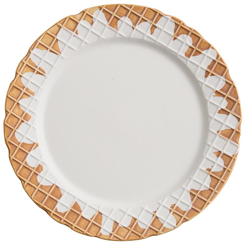 Stilvolles Retro Keramiktassen- und Teller-Set: Perfekt für Kaffee, Frühstück, Tee oder Dessert.