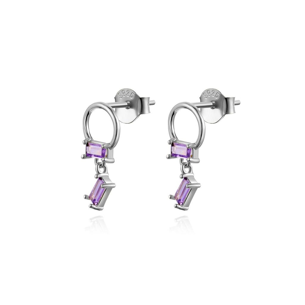 ANDYWEN 925 Sterling Silver Black Zircon Stud Earring Fashion Rock Punk CZ 2023 Jewelry Jewels
